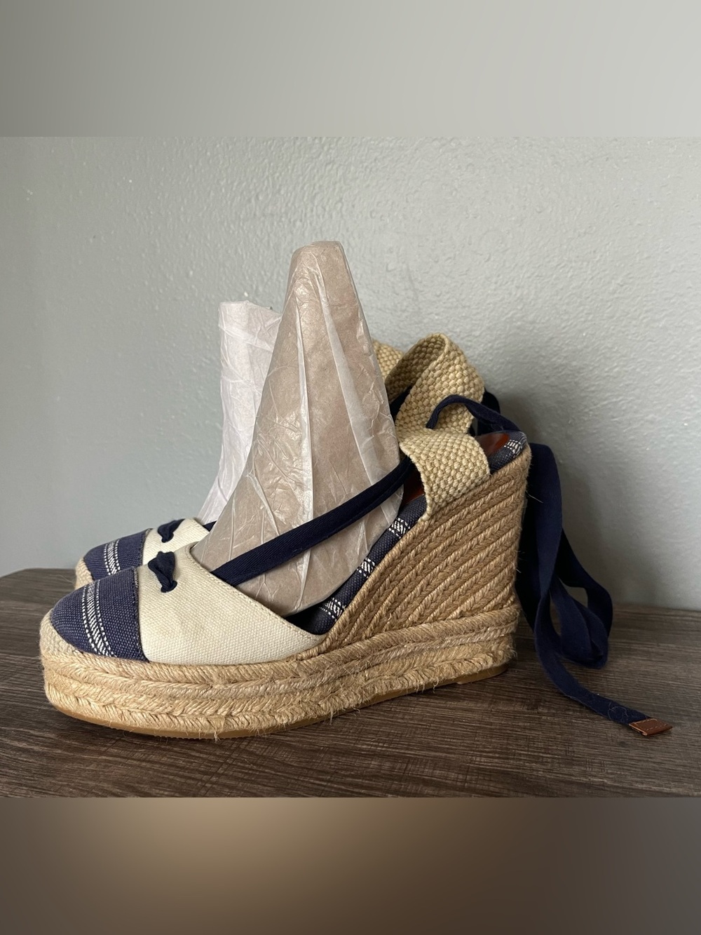 Coach Fern Ankle-tie Espadrille Wedge Sandals - Picture 4 of 16